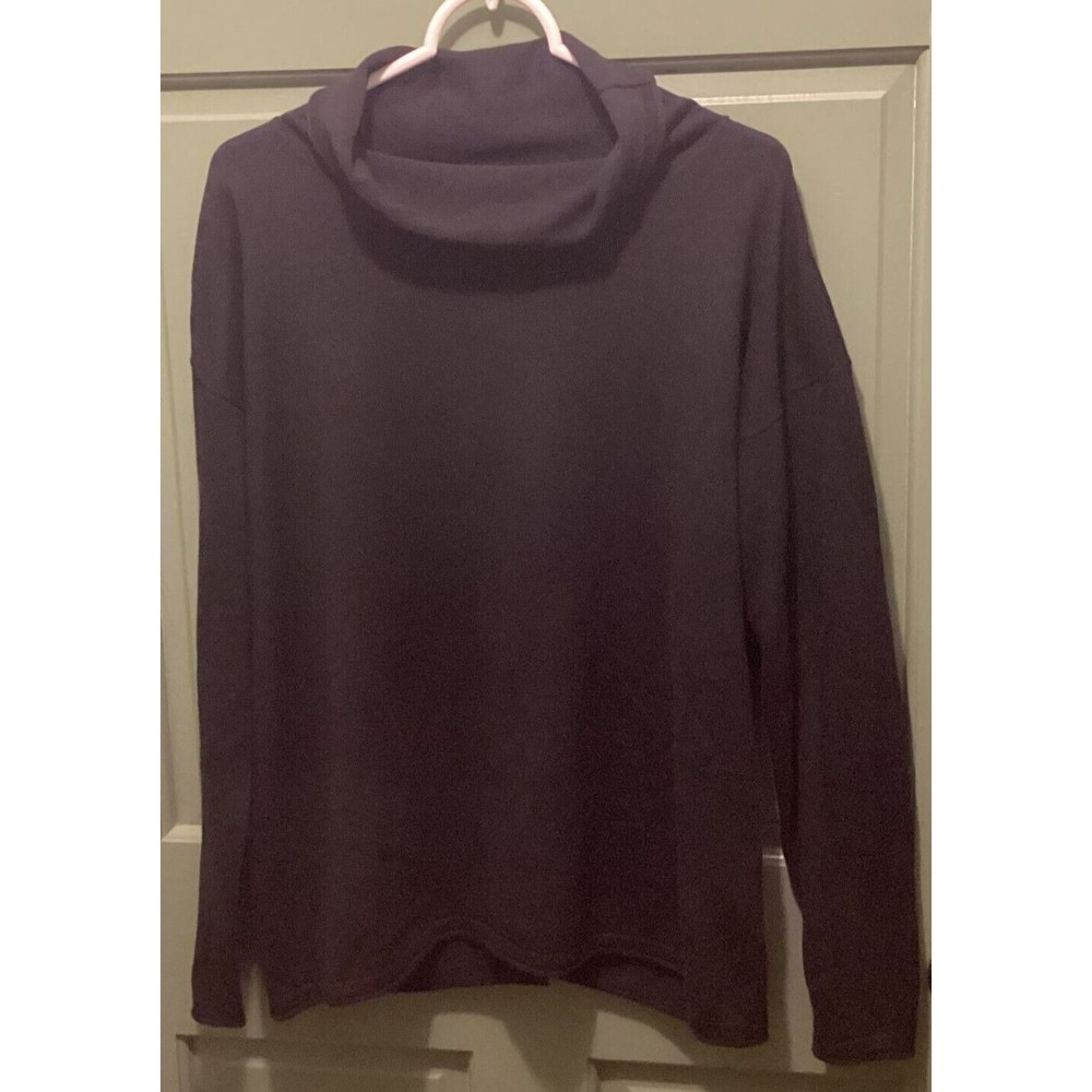 Vineyard Vines Black Cowl Neck Wool Blend Long Sleeve Cross Back Knit Top Size M